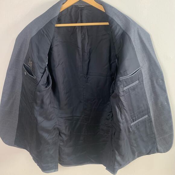 Jos. A. Bank Size 40L Men's Tailored Fit Sport Coat Blazer Jacket Gray Plaid - Picture 5 of 13